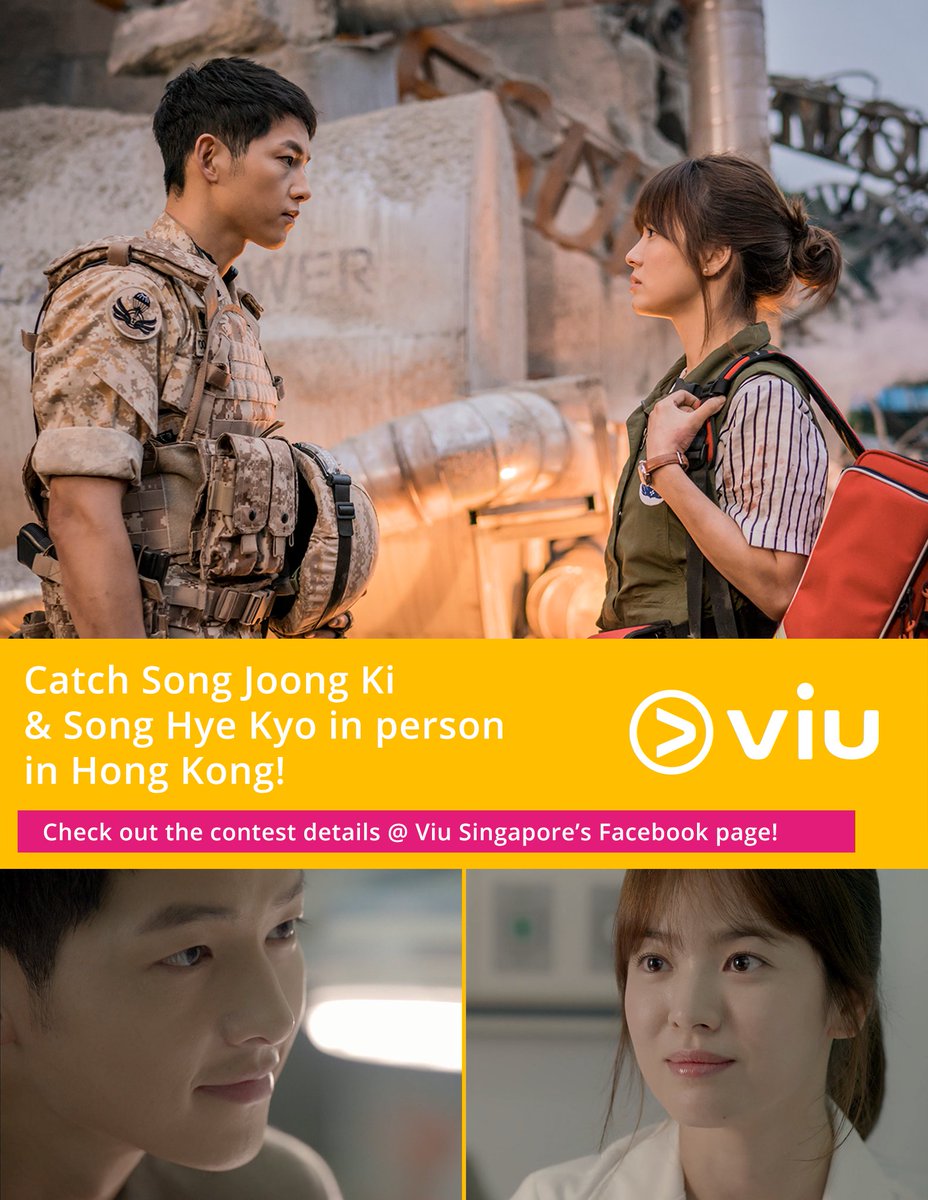 ViuSG's tweet photo. Watch #DescendantsOfTheSun on Viu and catch #SongJoongKi &amp; #SongHyeKyo in Hong Kong! Details https://t.co/VwDPXRjsU3 https://t.co/3rW1icGEVm