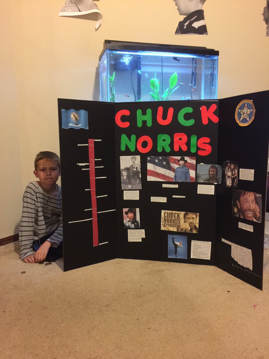 Son's famous Oklahoman project is done! Researched, planned, and completed all by himself! <a href="/chucknorris/">Chuck Norris</a>