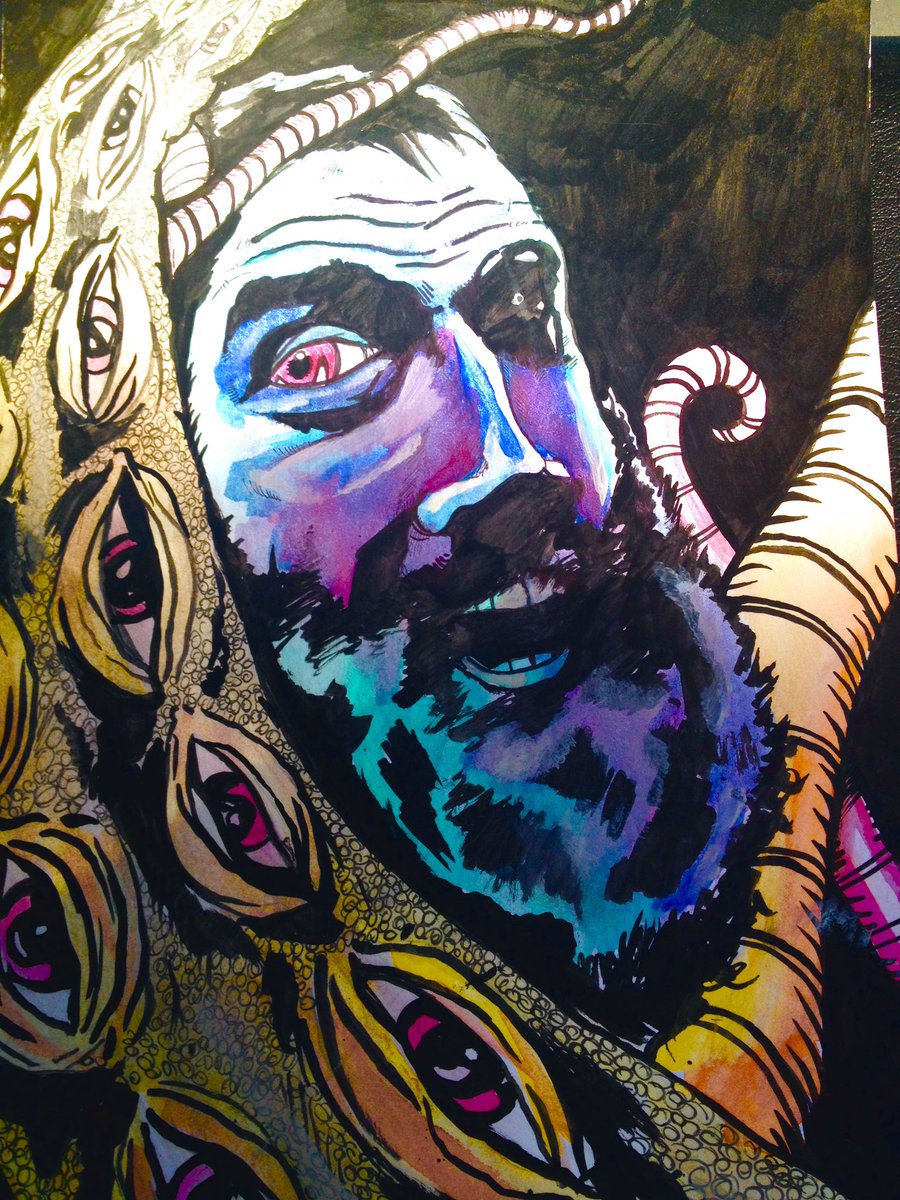 1sketchboy's tweet photo. #neilfallon #clutch #watercolors&amp;ink https://t.co/AUYmJvedCm