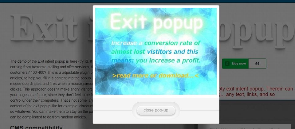This is an exit intent pop-up. Actually, it's not one of the annoying alerts, but however, it's an exit popup