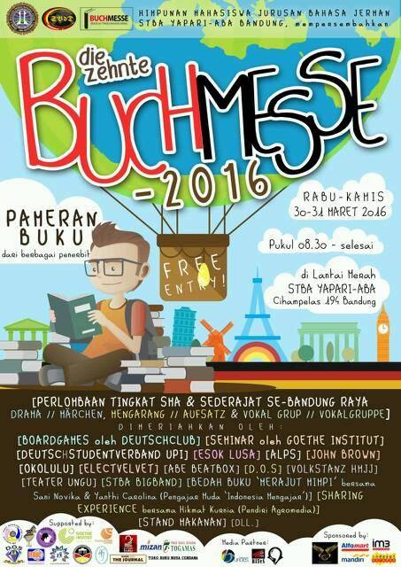 Ayo hadir dan ramaikan acara BUCHMESSE nya <a href="/HMJJ_STBA/">HMJJ STBA Yapari-ABA</a> pekan depan! Hadir juga di sesi boardgame khas Jerman dari DC!