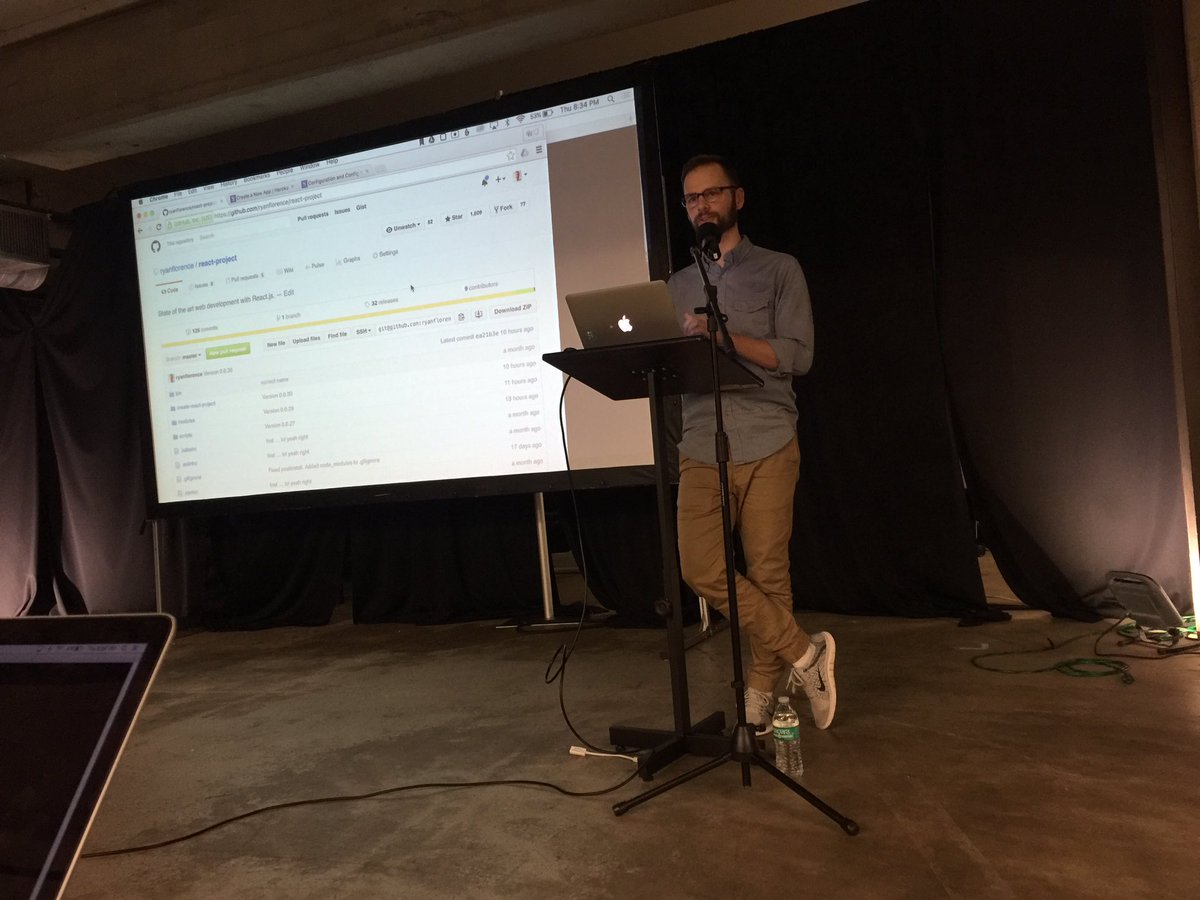 devonbl's tweet image. Your internet boyfriend @ryanflorence helping you onboard quickly with #reactjs with #reactproject