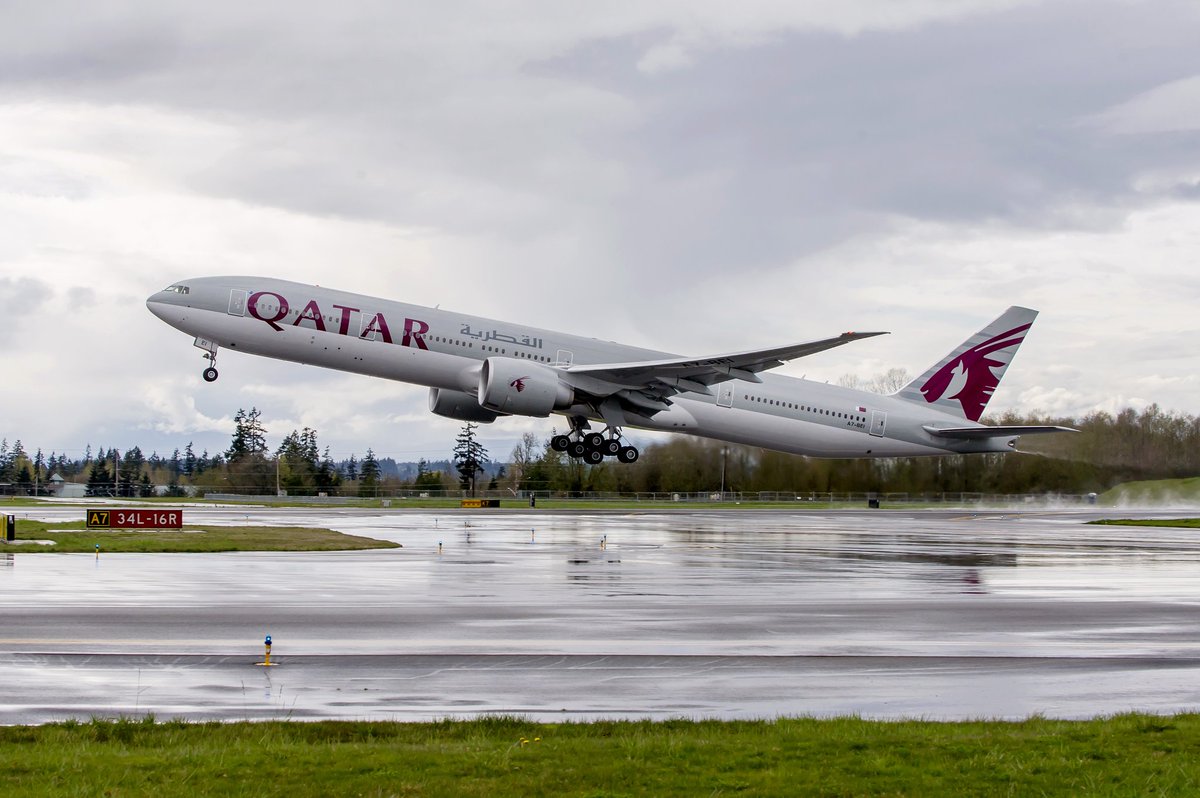BoeingAirplanes's tweet photo. Congrats @qatarairways on your 50th #Boeing 777! #ProudPartner https://t.co/KifEiI0xGr