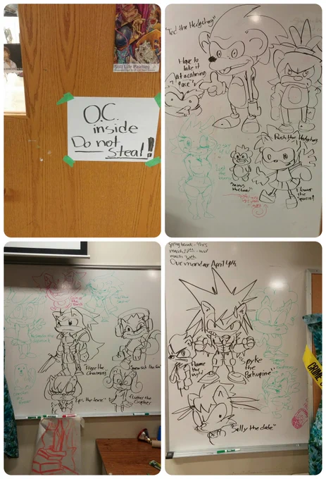 I'm making it my mission to fill our painting studio with sonic OCs. Hopefully friends will help. 