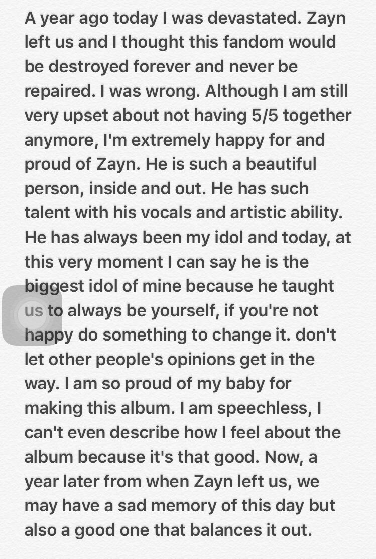 paynespastry's tweet photo. @zaynmalik so proud of you babe. Going home to listen to the album on repeat until I fall asleep. Love you❤️ https://t.co/1IhzjqmxmR
