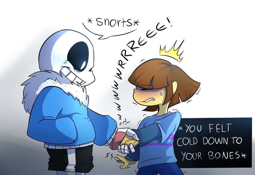 Semi Frequent Undertale Facts on X: * If you met Sans beforehand and then  reset, next time you meet Sans, Frisk will turn around and shake his hand  before he finishes his