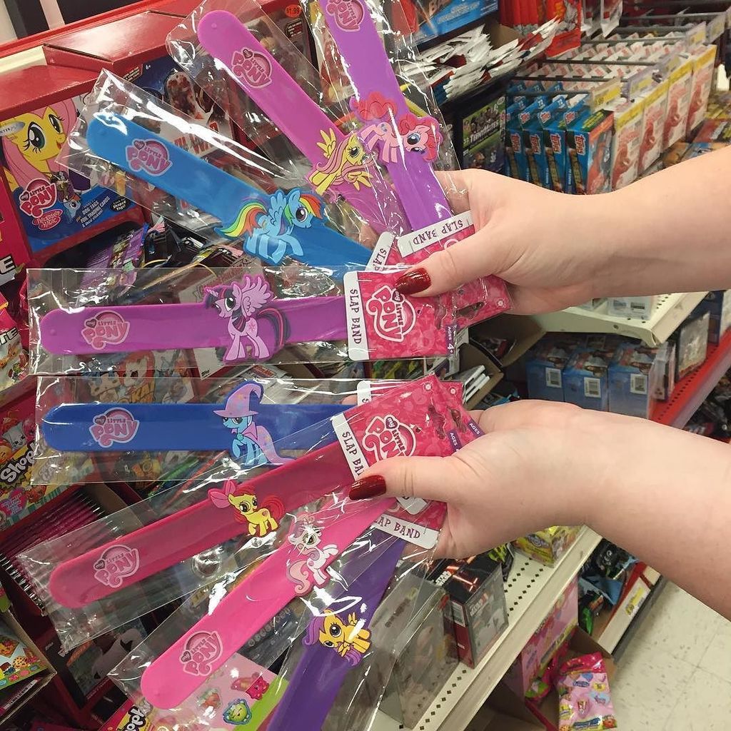 TwiFanClub's tweet photo. You guys! I found these snap bands at target! They even have Trixie and the CMC! #snapbands #mlp #mlpfim #mylittlep… https://t.co/SF8cJRDm61