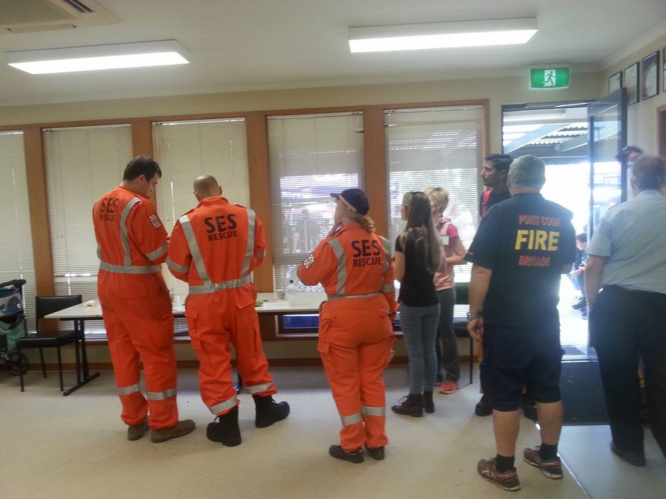 PointCookGFA's tweet image. SES with CFA members delivering their collection tins from the #GoodFridayAppeal