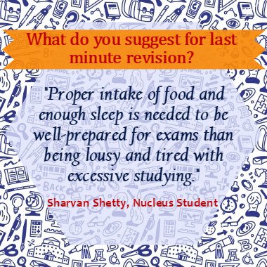 nucleusclasses's tweet photo. A healthy mind &amp; soul contributes for an active mind &amp; gives energy to attend the exam paper well, says Sharvan! https://t.co/cZkfcLxpUJ