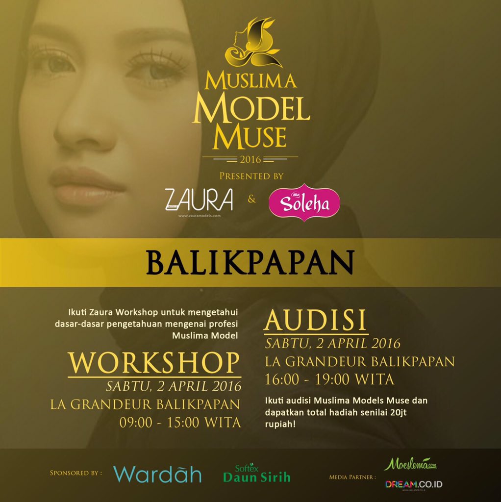 Luluelhasbu's tweet photo. Hai yg di Balikpapan ikutan yu #MuslimaModelMuse segera daftarkan diri kamu dan teman kamu https://t.co/8ojrARUWzp