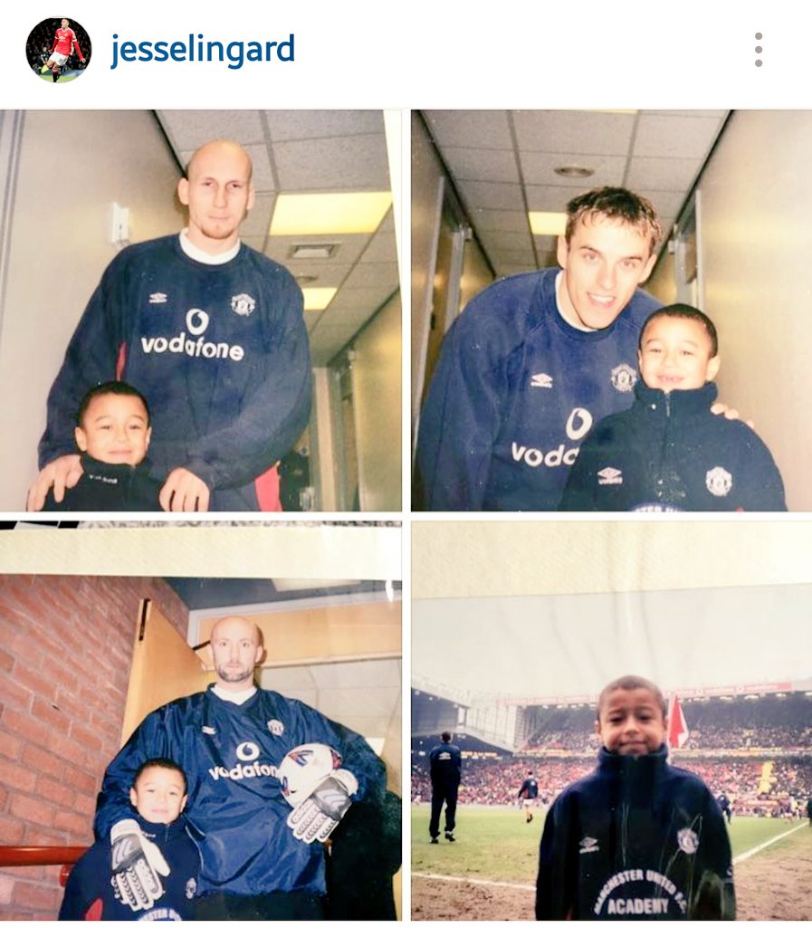 StretfordPaddck's tweet photo. Jesse Lingard with this "super throwback" on Instagram with Jaap Stam, @fizzer18 & Fabien Barthez. #mufc https://t.co/MqT02xTIuH