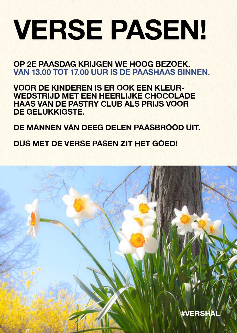 Kom maandag 2de paasdag met gehele gezin naar de #vershal! Genoeg vertier! Proeven en genieten #strijps #eindhoven