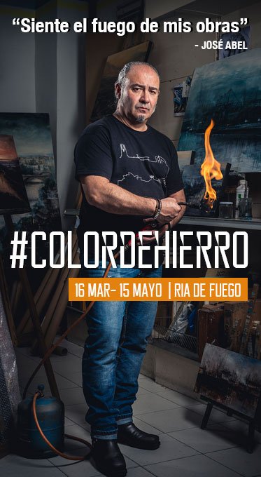 mcger59's tweet photo. Exposición #Colordehierro @MaritimoBilbao el artista que prende fuego a sus cuadros. +info; https://t.co/Bc1yxQRd0L https://t.co/YUmJh6xepk