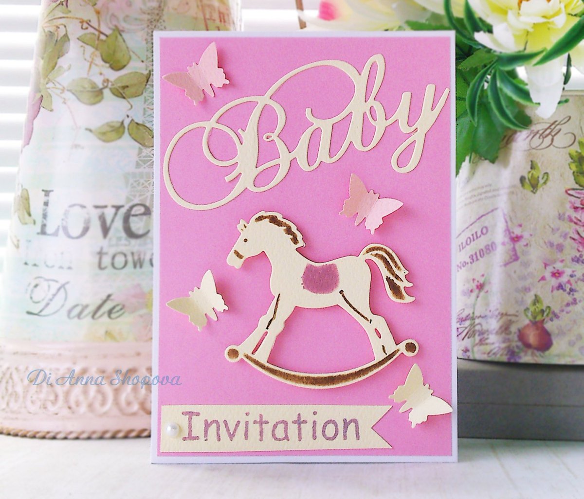 Luxury Baby Shower Invitations for a Girl - Handmade New Ba… tuppu.net/488ebb52 #PrincessParty #BabyInvitations