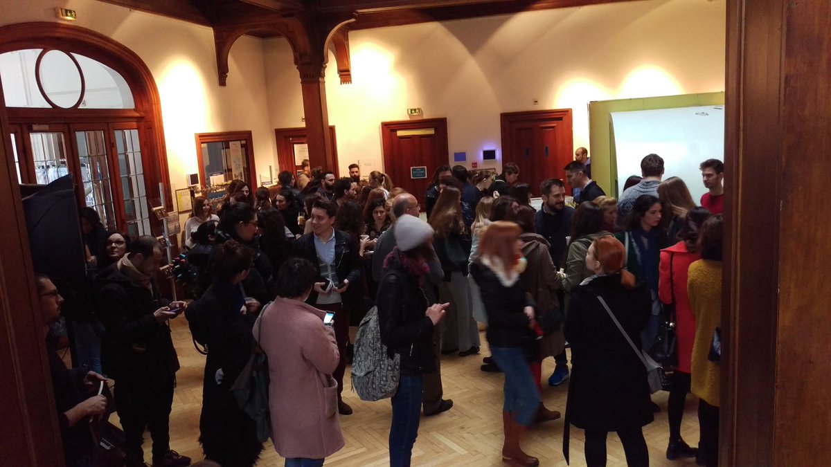 Bucharest_CM's tweet photo. Paul Dunca's talk on #change is about to start and we're just as excited as these guys! #cmbuc https://t.co/N5JqWxrZ8S