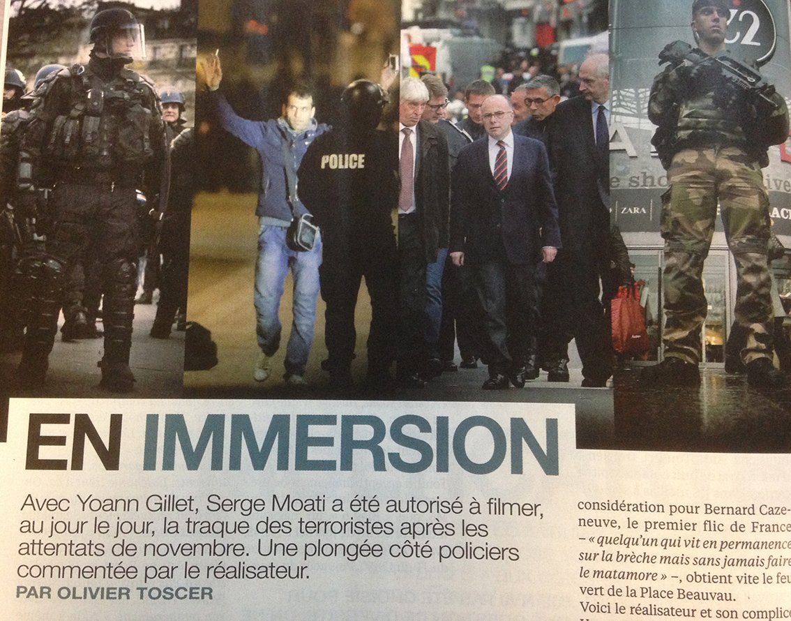 HedrichPierre's tweet image. #SergeMoati filme la traque des terroristes avec #YoannGillet Coulisses dans #TéléObs