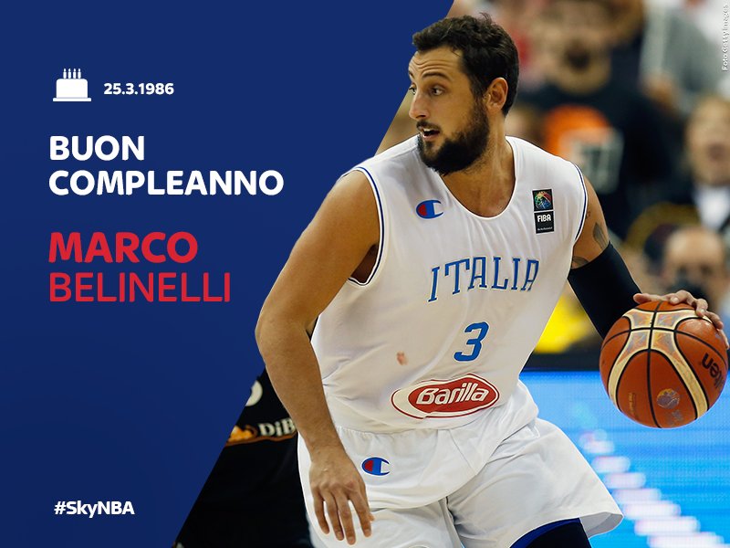 SkySport's tweet photo. Tanti auguri a @marcobelinelli: il primo italiano ad aver vinto il titolo @NBA spegne oggi 30 candeline! 🎂
#SkyNBA https://t.co/xT9Msy5Ee3