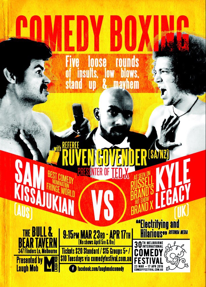 comedyboxing's tweet photo. Melbourne friends unite. Comedy Boxing Cometh. https://t.co/4vzZyMUKQ6 https://t.co/IX9tHsHL4c