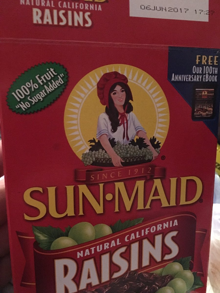 chanonastick's tweet photo. @SunMaidRaisins why is the "no sugar added" in quotes? https://t.co/QZGjZQ1imw