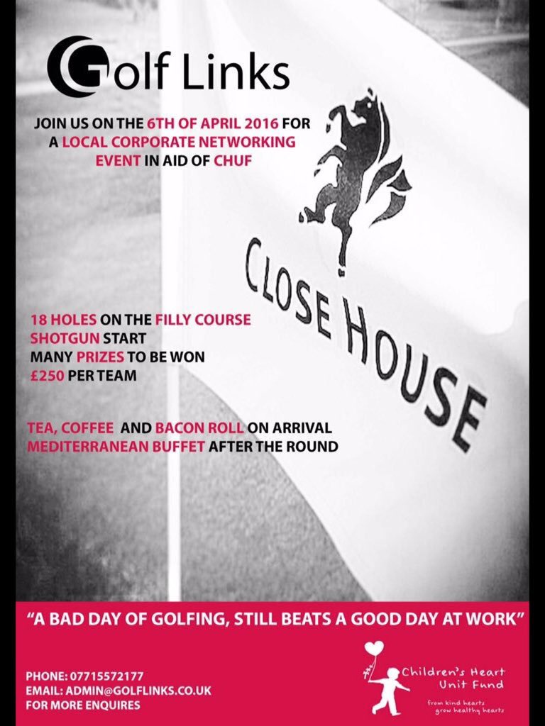 CHUFOfficial's tweet photo. Last few team slots available for @GolfLinksNE day @CloseHouseGolf on April 6. #ne #golf https://t.co/U4Ztq3tJcn