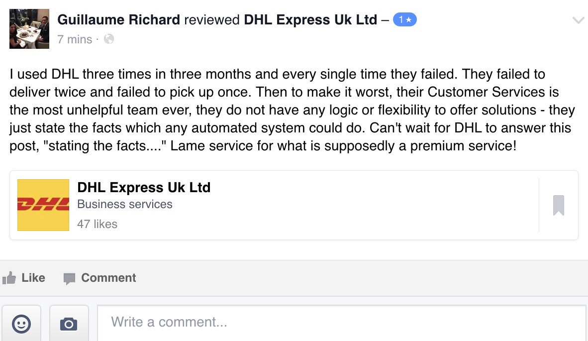 guirichard's tweet photo. @dhlexpressuk Allow me to share my latest review of your services with you... https://t.co/zyeCQbSzTU