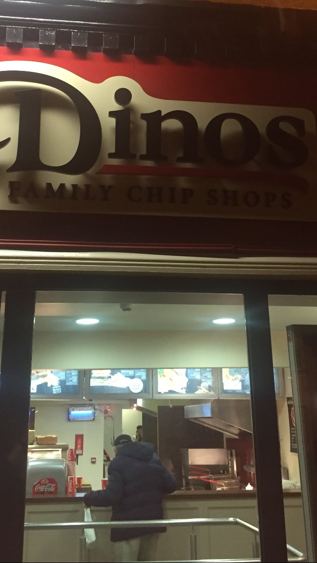 IanDempsey's tweet photo. Post show dining in Cork last night FISH N’ CHIPS at Dino’s Bishopstown - now that’s a real chipper https://t.co/TprjldkESo