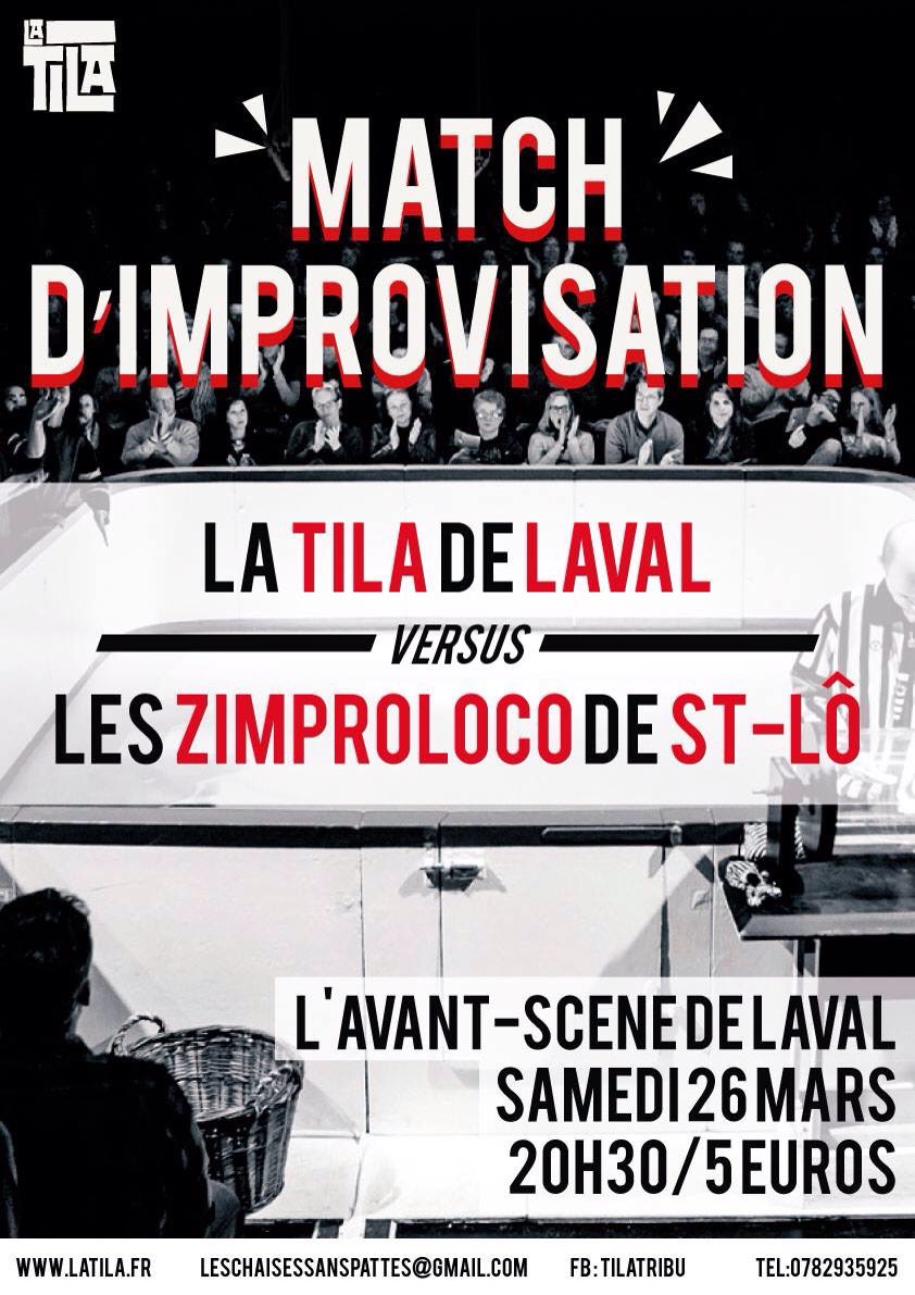Demain soir, nous jouons à #laval avec nos copains de <a href="/TilaTribu/">La Tila</a> ! Venez nombreux ! #impro