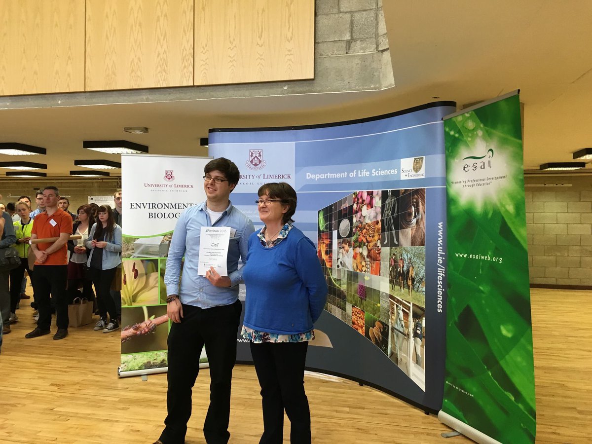 uccchemistry's tweet photo. Conference Poster Prize for PhD student Paul Buckley at the #environ2016 conference in Limerick this week. https://t.co/BwbuHoheEi
