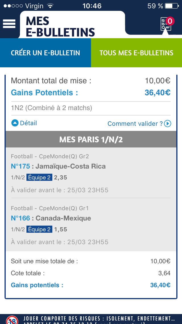 Topikprono's tweet image. Mon ticket du jour
