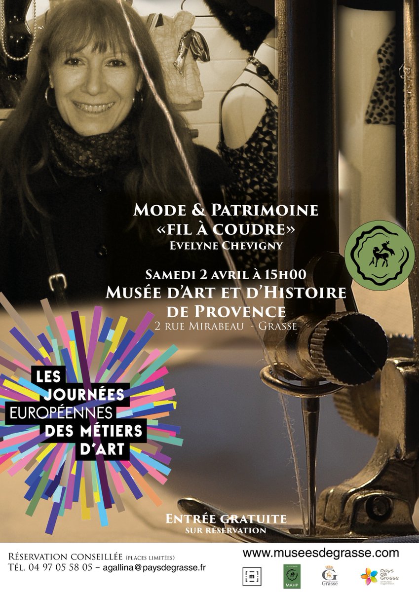 #JEMA #Mode&amp;Patrimoine @MAHPGrasse entrée libre sur réservation 02/04/2016 à 15h #Filàcoudre