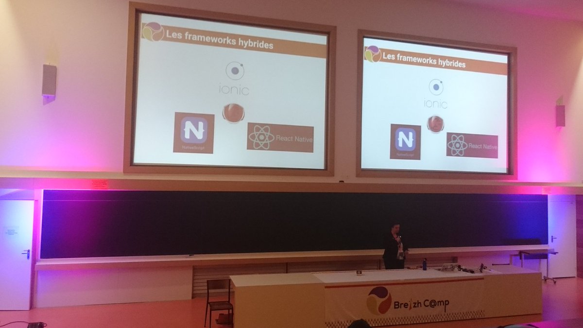arzurchris's tweet photo. Comment choisir son Framework mobile hybride #ionic, #nativscript et #reactnative par @steffy_29 au @breizhcamp https://t.co/54V349G2jx