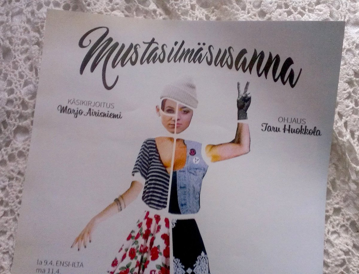 marjoair's tweet photo. Kolmen #tampere'laisteatterin #Mustasilmäsusanna ensi-illassa 9.4. @TampereenYT #suomi100 #munteatteri #feminism https://t.co/ImUtmf2gDc
