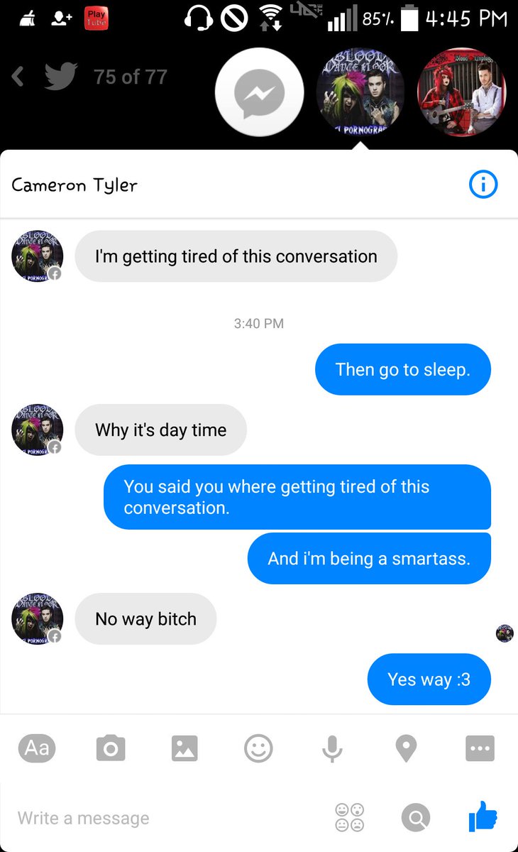 ||This is still the best fight ever.
Cameron Bitchtits vs **Writer's name**  😂 he blocked me after it tho. -Writer