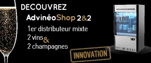 Advineo's tweet photo. Découvrez notre dernière innovation AdvineoShop 2&amp;2 1er distributeur mixte vin et champagne https://t.co/qwDABeBdEo https://t.co/0MNdsl9AXf