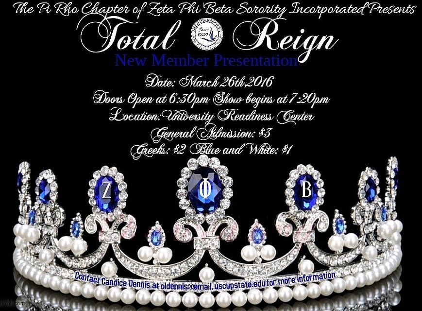 USCU_D9's tweet photo. Tomorrow night the ladies of Zeta Phi Beta will be introducing their new members in he URC at 7:20 PM! Don't miss it https://t.co/U2kaEzi90T