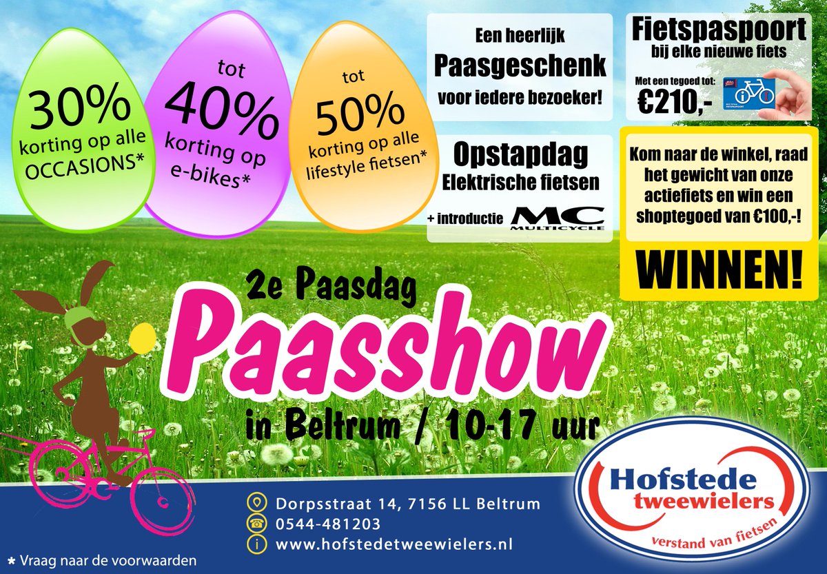 Het paasweekend staat voor de deur, dus is het weer tijd voor de jaarlijkse paasshow in Beltrum! Tot maandag!