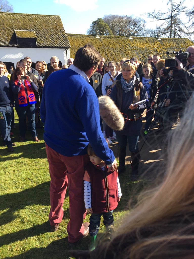 NJH manages to multitask interviews and childcare! #LambournOpenDay brilliant turnout at #SevenBarrows