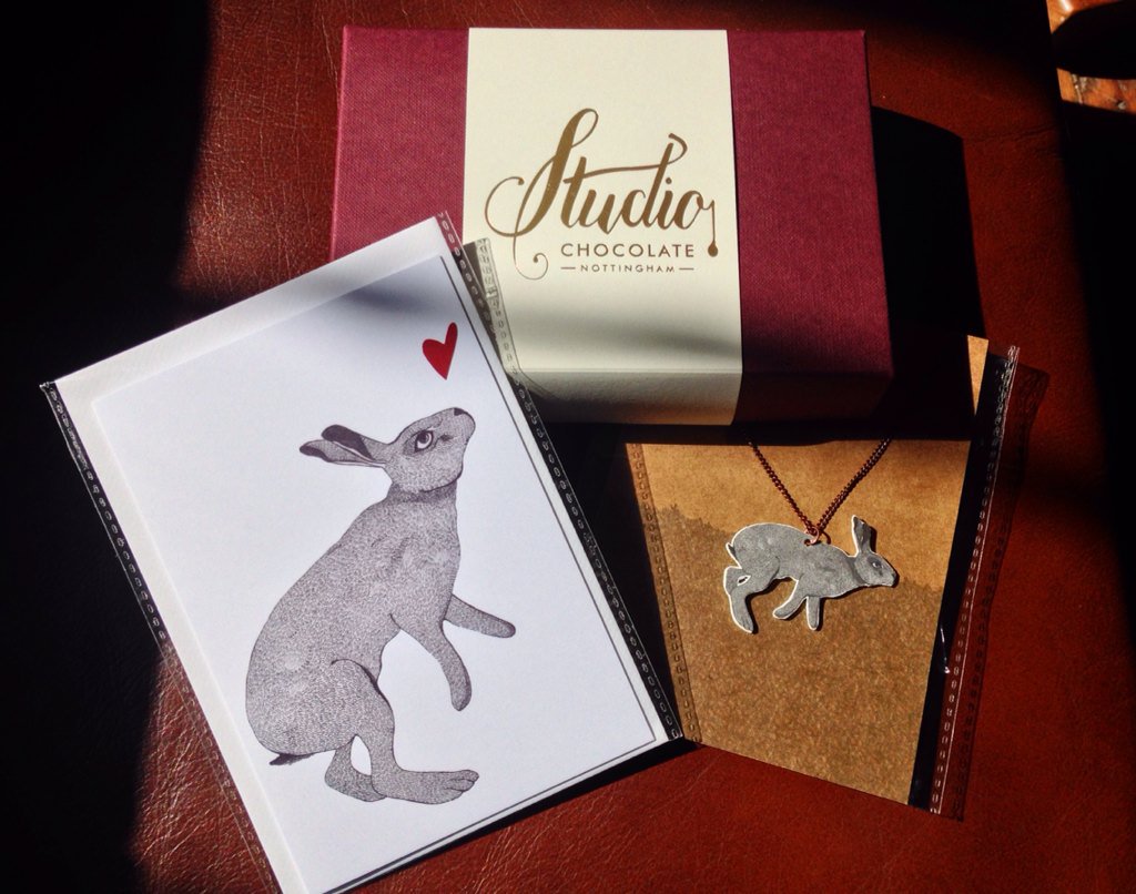 HELLOCAVOLOGY's tweet photo. Easter treats in store now! Studio Chocolates and Eh! Design card and necklace... Hoppy Easter!! https://t.co/xemW4Fsidf