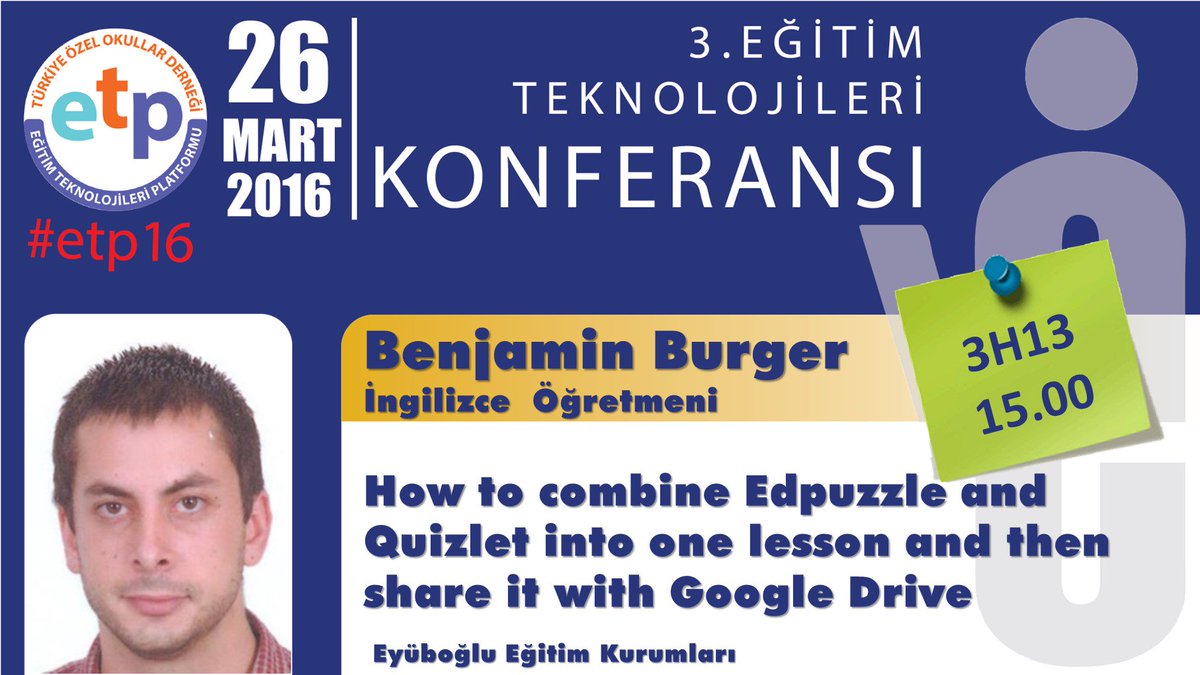 EyubogluTech's tweet image. 15.00 3H13 de Howto combine Edpuzzle&amp;amp;Quizlet into lesson, share it with GDrive @EyubogluEgitim #ETP16 @EyubogluTech
