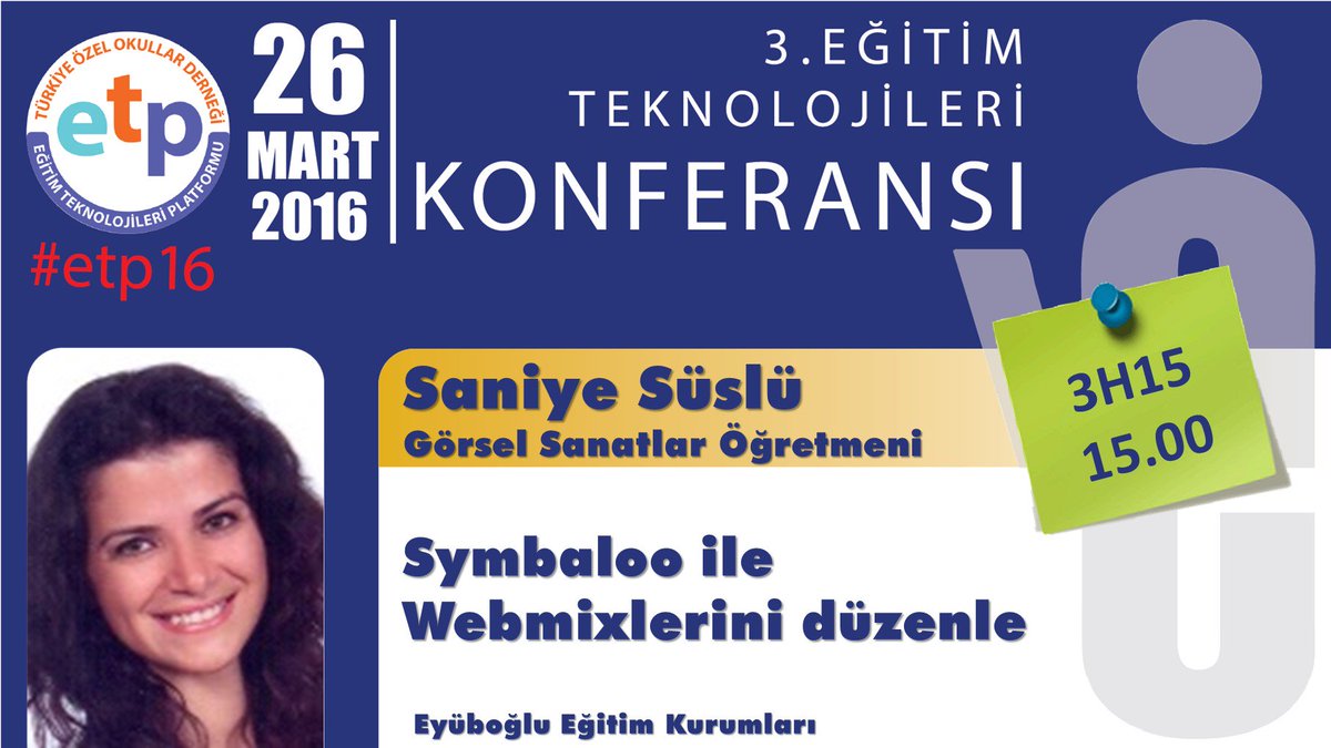 EyubogluTech's tweet image. 15.00 3H16 da &apos;Symbaloo ile Webmixlerini düzenle&apos; sunumuyla @EyubogluEgitim #ETP16 da @EyubogluTech