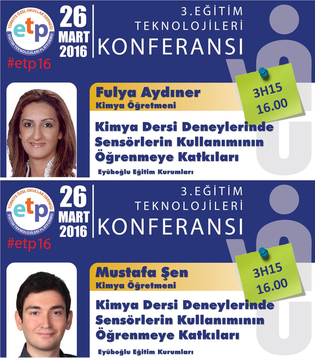 EyubogluTech's tweet image. 16.00 3H15 de Kimya Dersi Deneylerinde Sensörlerin Kullan. Öğrenmeye Katkıları @EyubogluEgitim #ETP16 @EyubogluTech