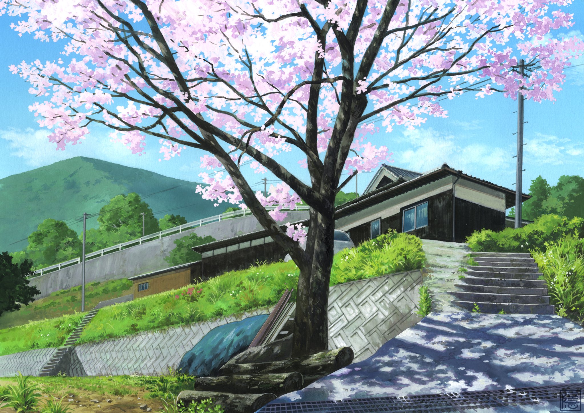 船隠 Funagakure 桜の絵 地元の 小さい頃に伐られてしまった桜の木 これも4年くらい前にポスターカラーで描いたものです T Co Usgpxnka3o 船隠 Funagakure 桜の絵 地元の 小さい頃に伐られてしまった桜の木 これも4年くらい前にポスターカラーで描いたものです T Co Usgpxnka3o