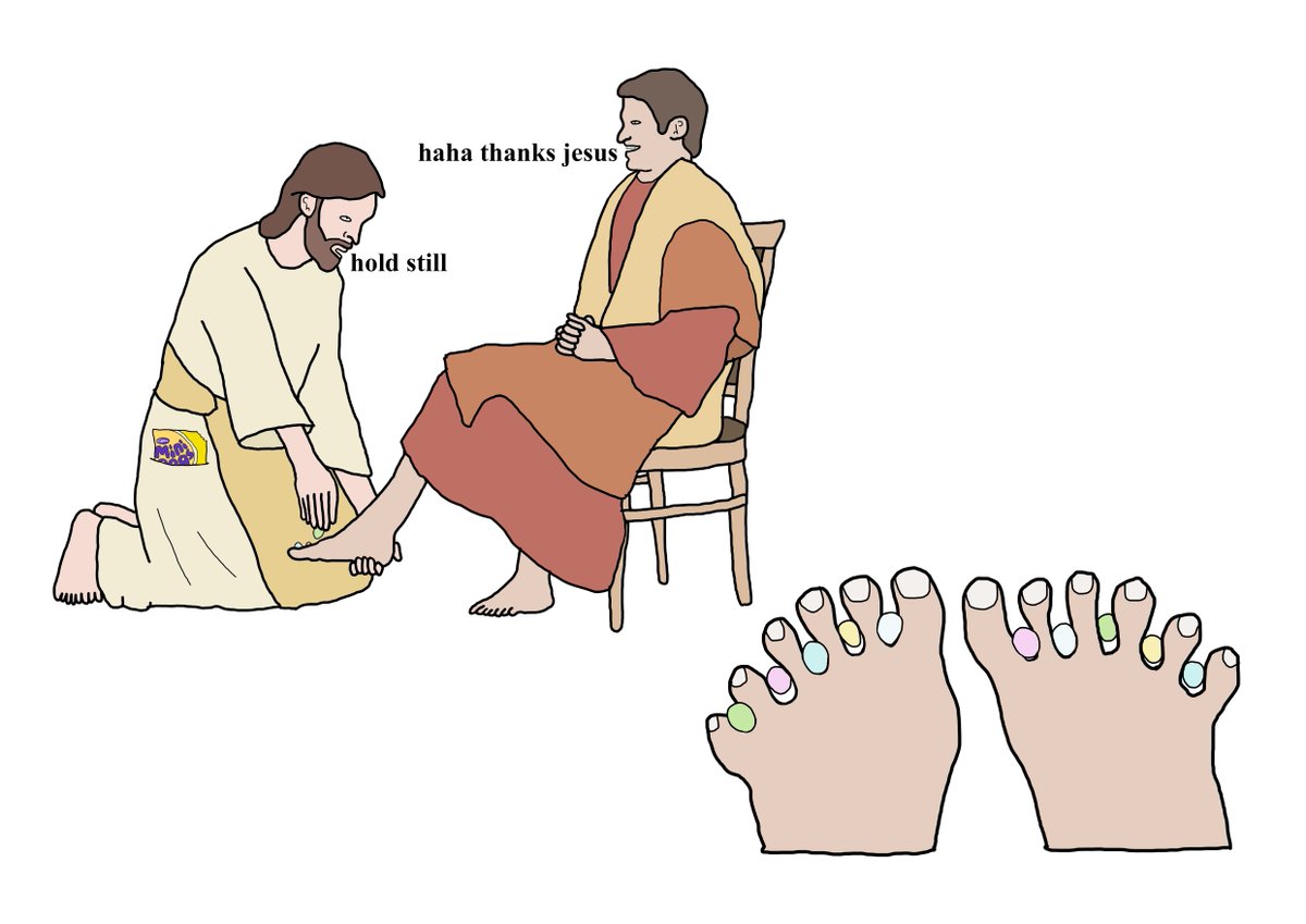 it was such a good friday 300 years ago when jesus put mini eggs between everyones toes to cheer them up xox