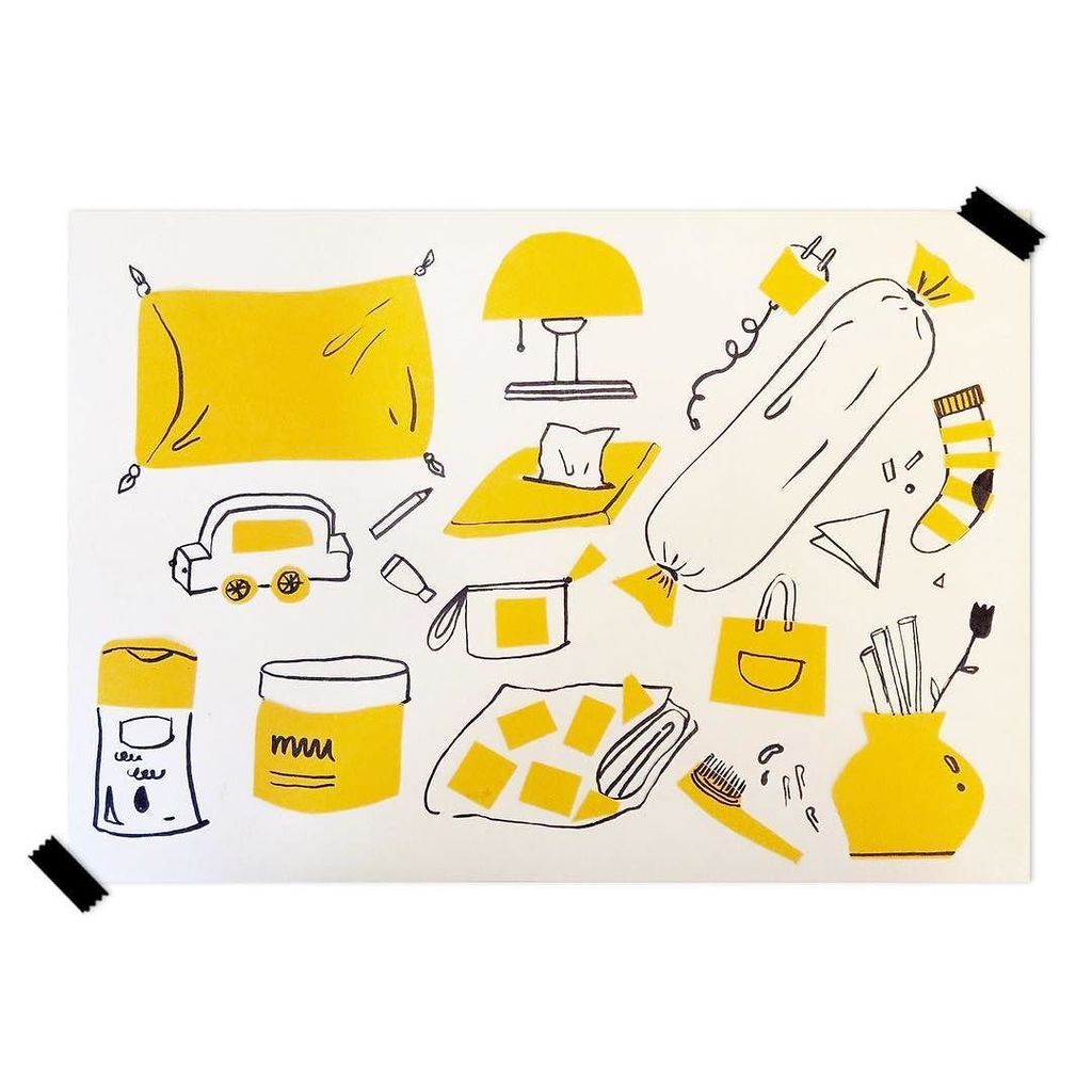 CollageArchive's tweet image. Collage sketch of everyday objects around my home #playwitheverydayobjects #degreeproject #papercollage #illustrati…