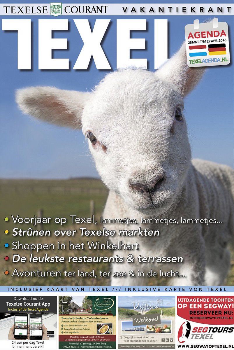 Pasen op Texel? Lees de Texel Vakantiekrant. Overal gratis te pakken en hier digitaal goo.gl/2WP0KT