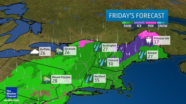 weatherchannel's tweet photo. Winter Storm #Selene is bringing freezing rain and snow to parts of NH and ME this morning: https://t.co/6AdeASO3jF https://t.co/9nL85KvBKV