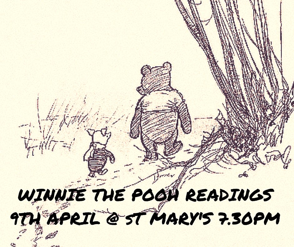 thehubatstmarys's tweet photo. Celebrate 90th Anniversary of AA Milne's book with us at St Mary's https://t.co/O019er1wfo