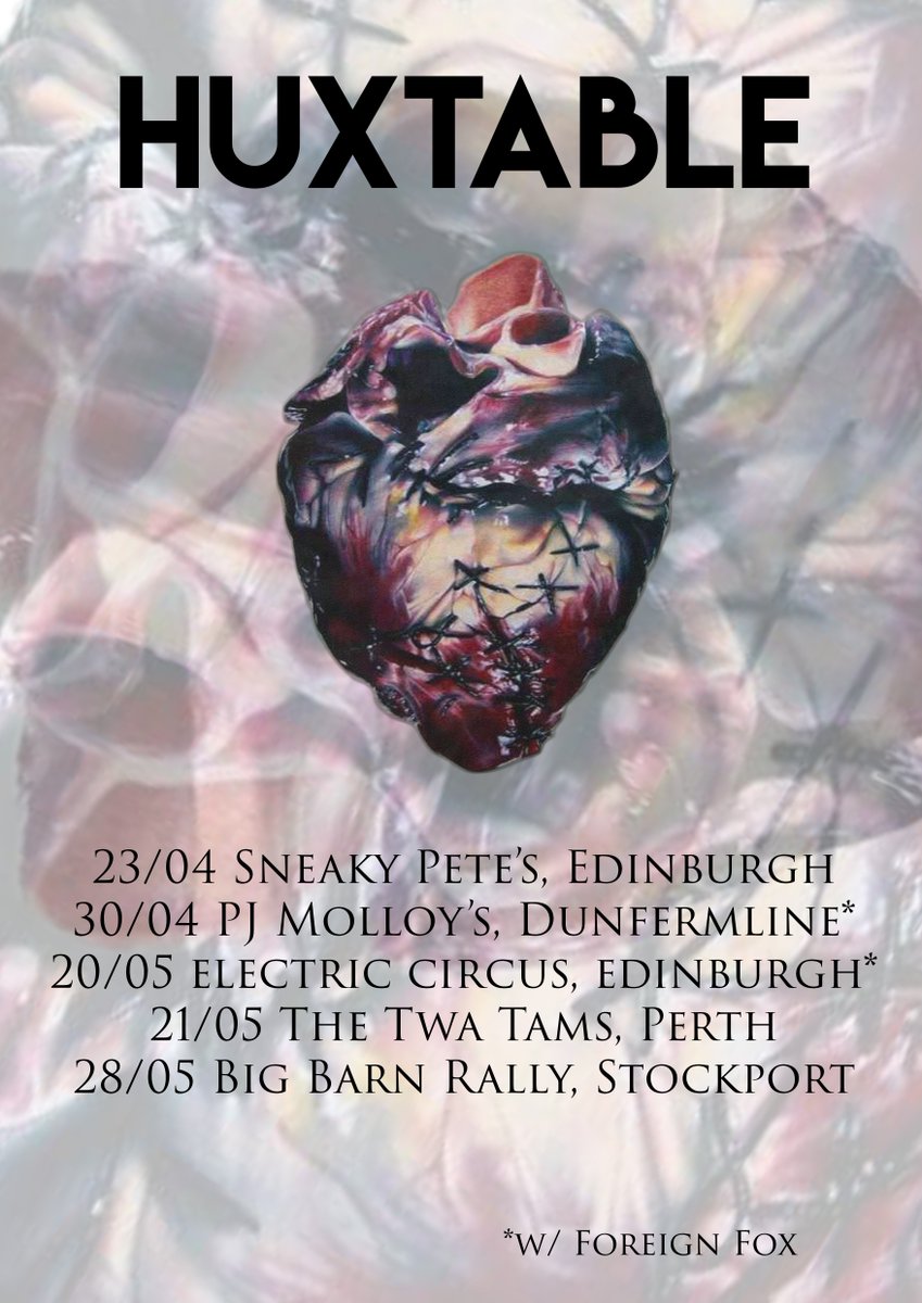 To celebrate us getting back out on the road next month, we are having a Merch Sale! huxtable.bigcartel.com