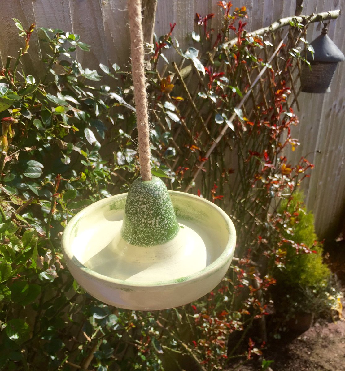 pickled_potter's tweet photo. A nice request by some one, a ceramic bird feeder 😄 https://t.co/jQWpaOKFNK