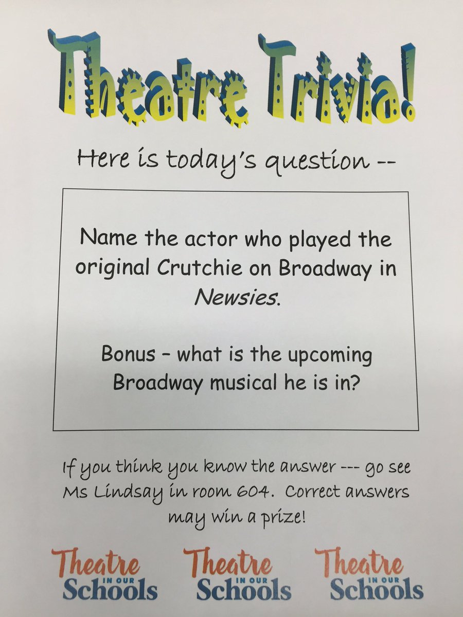 SouthTheatre's tweet photo. Yesterday's 'Theatre Trivia Thursday' questions. ππ #tios2016 https://t.co/dFwlddaUfq